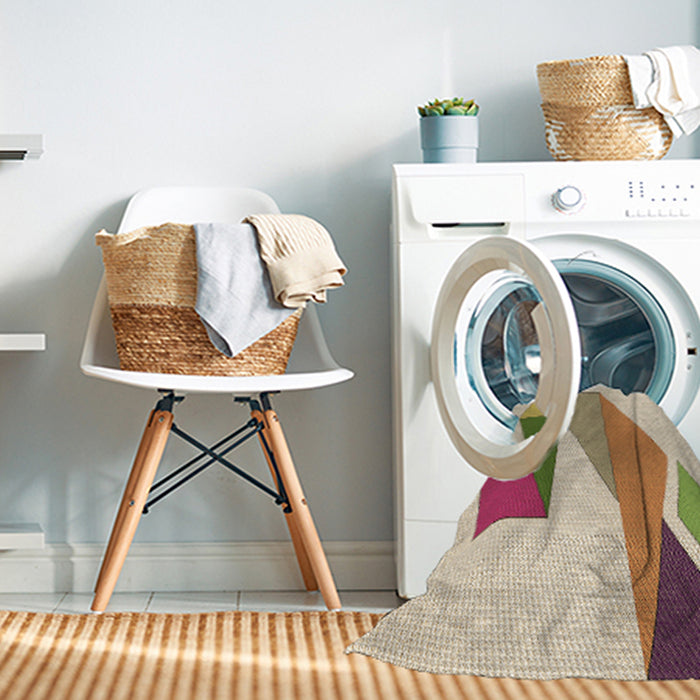 Machine Washable Transitional Khaki Gold Rug in a Washing Machine, wshpat3311brn