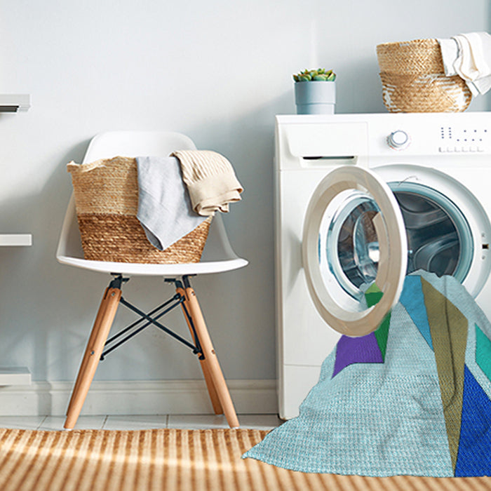 Machine Washable Transitional Blue Rug in a Washing Machine, wshpat3311lblu