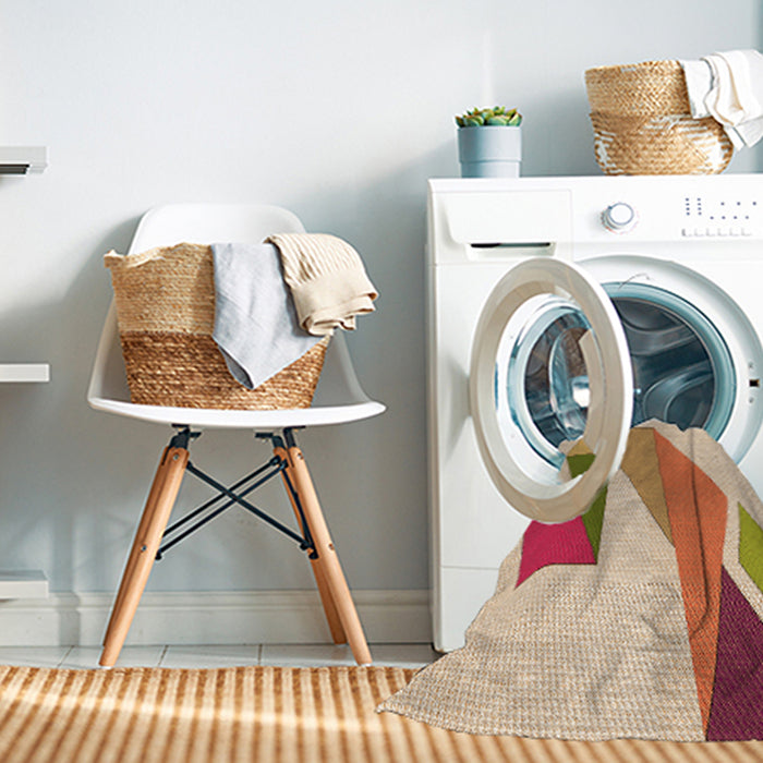 Machine Washable Transitional Khaki Gold Rug in a Washing Machine, wshpat3311org