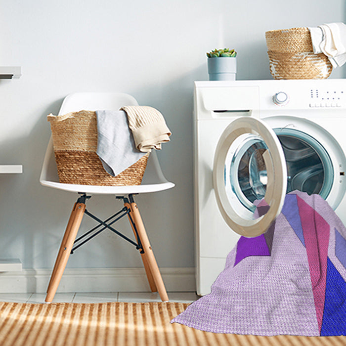 Machine Washable Transitional Blossom Pink Rug in a Washing Machine, wshpat3311pur