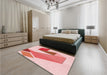 Patterned Pink Rug in a Bedroom, pat3311rd