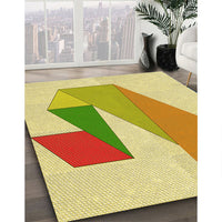 Patterned Tea Green Rug, pat3311yw