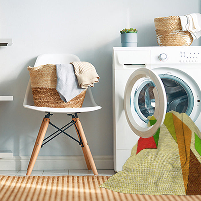 Machine Washable Transitional Tea Green Rug in a Washing Machine, wshpat3311yw