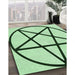 Machine Washable Transitional Mint Green Rug in a Family Room, wshpat3312grn