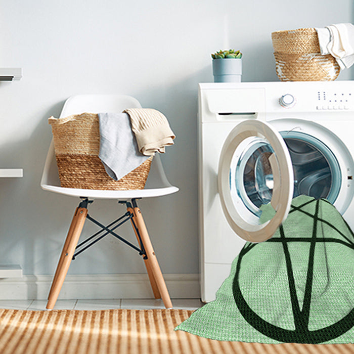 Machine Washable Transitional Mint Green Rug in a Washing Machine, wshpat3312grn
