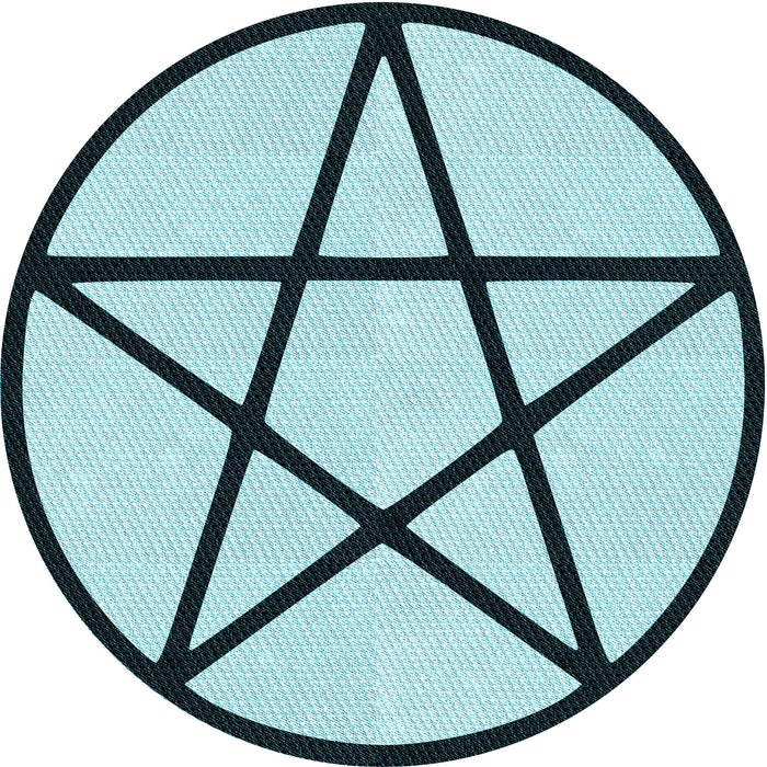 Square Patterned Deep-Sea Green Rug, pat3312lblu