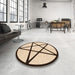 Round Patterned Light Brown Rug in a Office, pat3312org