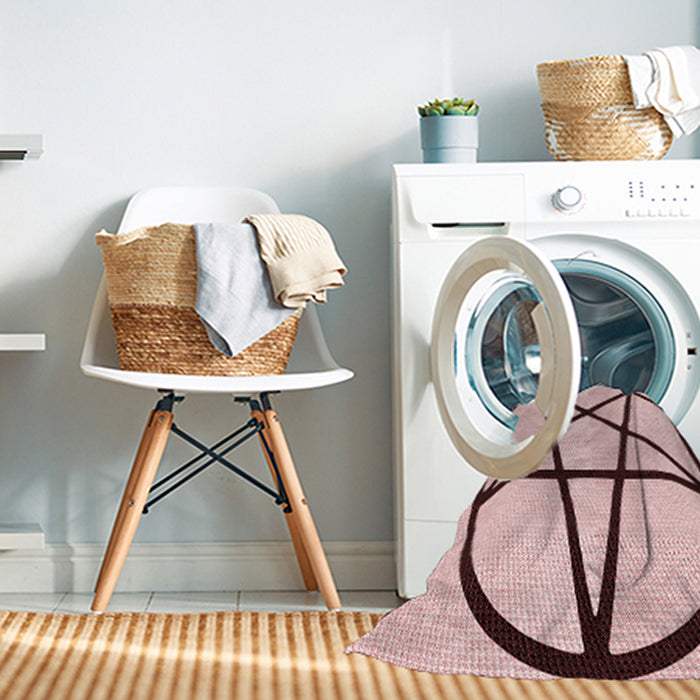 Machine Washable Transitional Light Rose Pink Rug in a Washing Machine, wshpat3312rd
