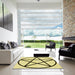 Machine Washable Transitional Sun Yellow Rug in a Kitchen, wshpat3312yw