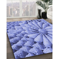 Patterned Sky Blue Rug, pat3313blu