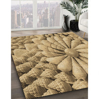 Patterned Yellow Orange Rug, pat3313brn