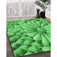 Patterned Neon Green Rug, pat3313grn