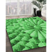 Patterned Neon Green Rug in Family Room, pat3313grn