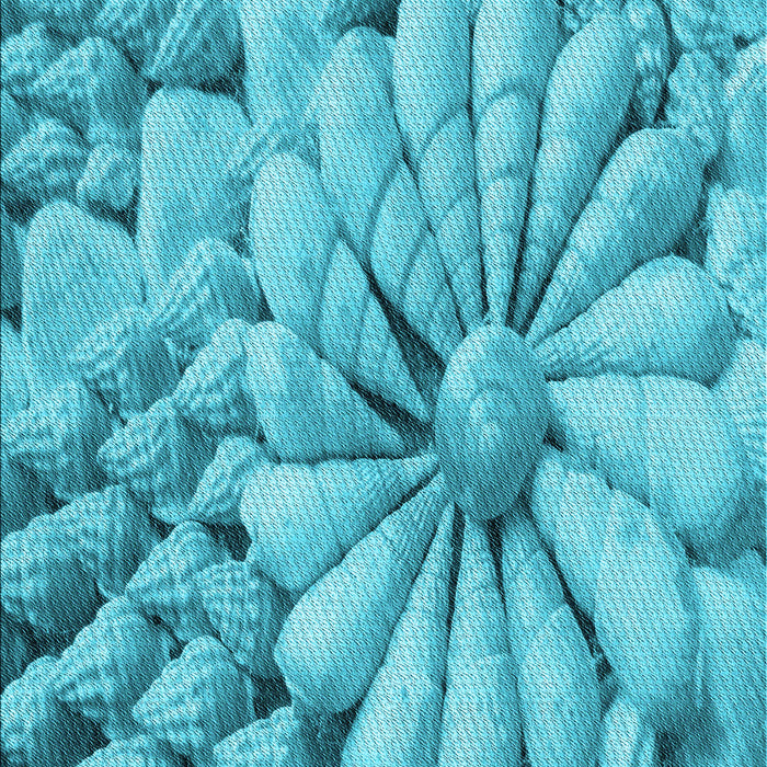 Patterned Bright Cyan Blue Rug, pat3313lblu