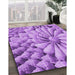 Patterned Violet Purple Rug in Family Room, pat3313pur