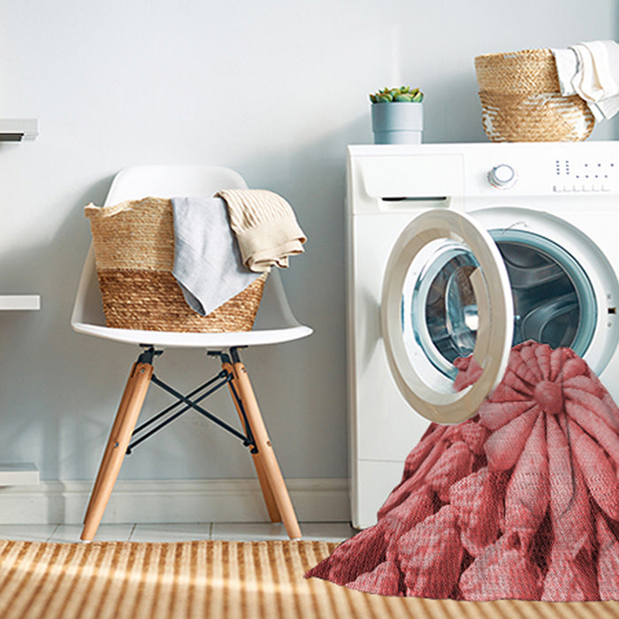 Machine Washable Transitional Light Coral Pink Rug in a Washing Machine, wshpat3313rd