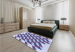 Patterned Deep Periwinkle Purple Rug in a Bedroom, pat3314blu