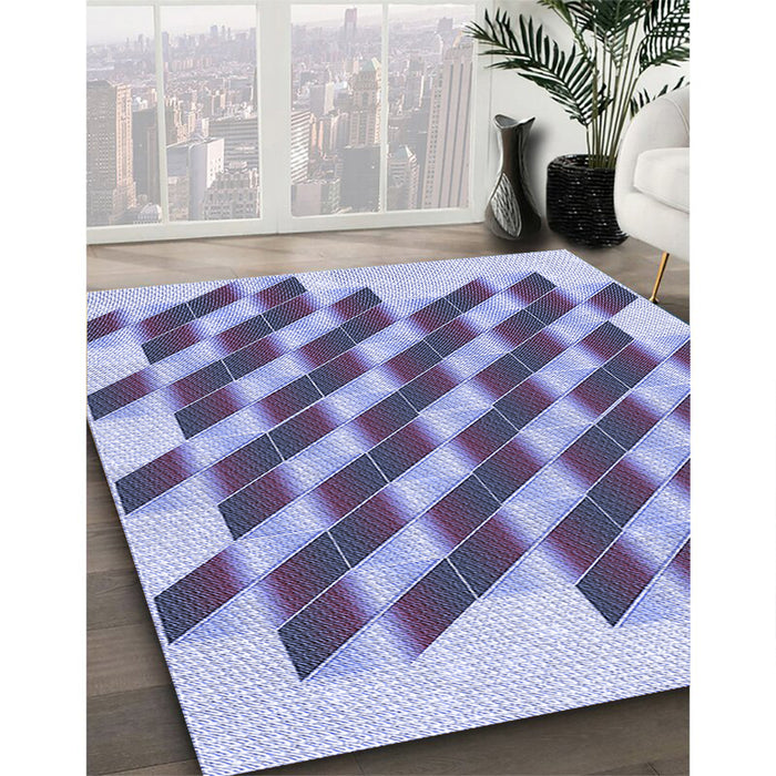 Machine Washable Transitional Deep Periwinkle Purple Rug in a Family Room, wshpat3314blu