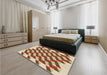 Patterned Mahogany Brown Rug in a Bedroom, pat3314brn