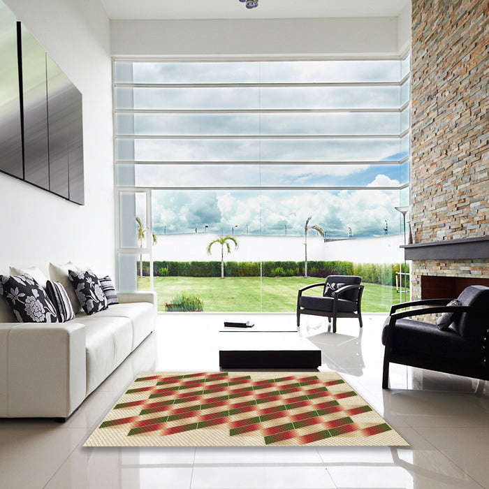Machine Washable Transitional Mahogany Brown Rug in a Kitchen, wshpat3314brn