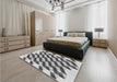 Patterned Carbon Gray Rug in a Bedroom, pat3314gry