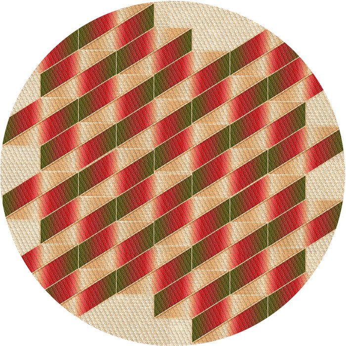 Square Patterned Mahogany Brown Rug, pat3314org