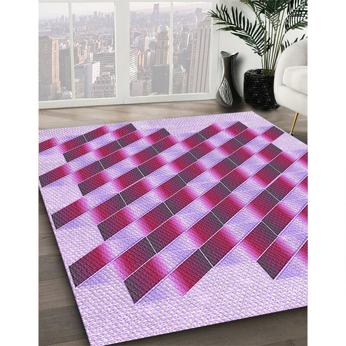 Patterned Medium Violet Red Pink Rug in Family Room, pat3314pur