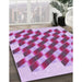 Machine Washable Transitional Medium Violet Red Pink Rug in a Family Room, wshpat3314pur