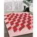 Machine Washable Transitional Pastel Pink Rug in a Family Room, wshpat3314rd