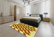 Patterned Mahogany Brown Rug in a Bedroom, pat3314yw