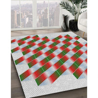 Patterned Brown Red Novelty Rug, pat3314