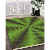 Patterned Army Green Rug, pat3315brn