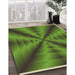 Patterned Army Green Rug in Family Room, pat3315brn