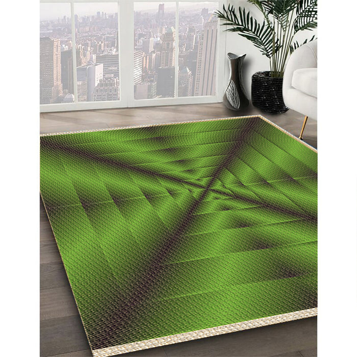 Machine Washable Transitional Army Green Rug in a Family Room, wshpat3315brn