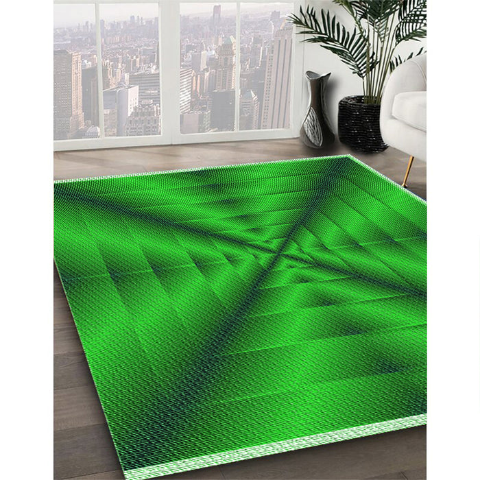 Patterned Green Rug in Family Room, pat3315grn