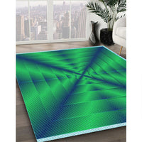 Patterned Spring Green Rug, pat3315lblu