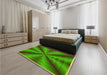 Patterned Green Rug in a Bedroom, pat3315yw