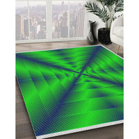 Patterned Neon Green Modern Rug, pat3315