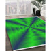 Patterned Neon Green Modern Rug in Family Room, pat3315