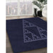 Patterned Black Rug in Family Room, pat3316blu