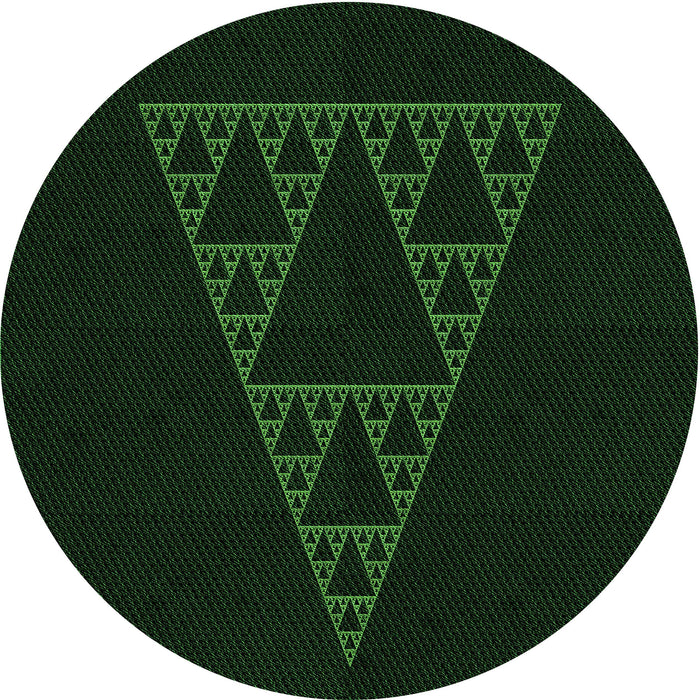 Square Patterned Deep Emerald Green Rug, pat3316grn