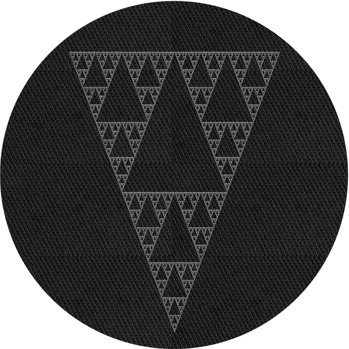 Square Patterned Black Rug, pat3316gry