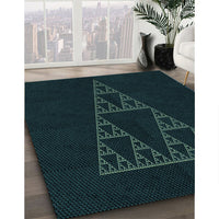 Patterned Black Rug, pat3316lblu