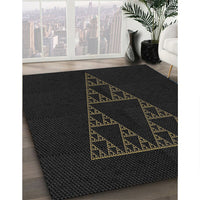 Patterned Black Novelty Rug, pat3316