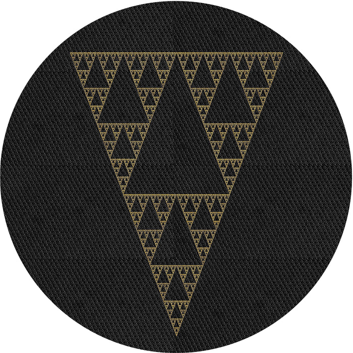 Sideview of Patterned Black Novelty Rug, pat3316