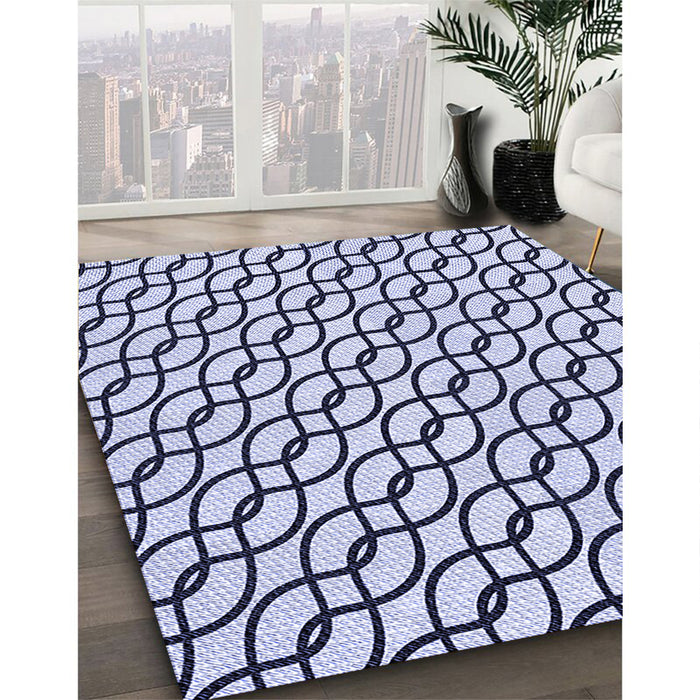 Patterned Lavender Blue Rug in Family Room, pat3317blu