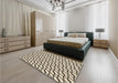 Patterned Coffee Brown Rug in a Bedroom, pat3317brn