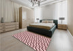 Patterned Brown Red Rug in a Bedroom, pat3317rd