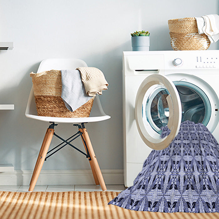 Machine Washable Transitional Deep Periwinkle Purple Rug in a Washing Machine, wshpat3318blu