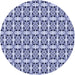 Square Patterned Deep Periwinkle Purple Rug, pat3318blu